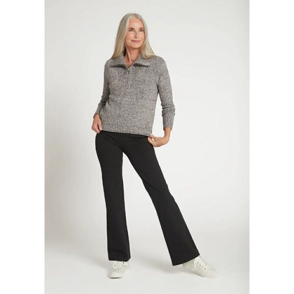 Betabrand Bootcut Classic Dress Pant Yoga Pant Ponte Knit S Short Petite Gray